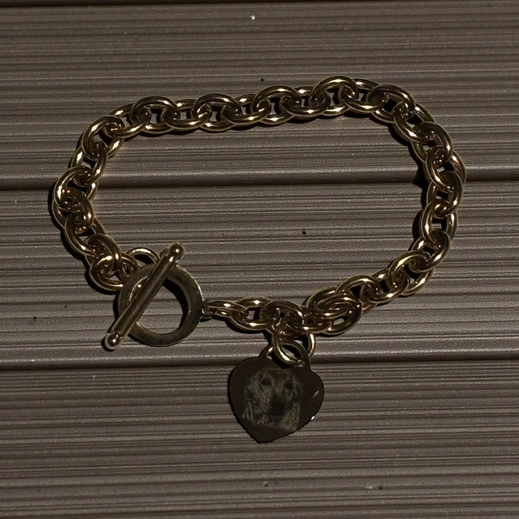Chunky Bracelet With personalised Heart