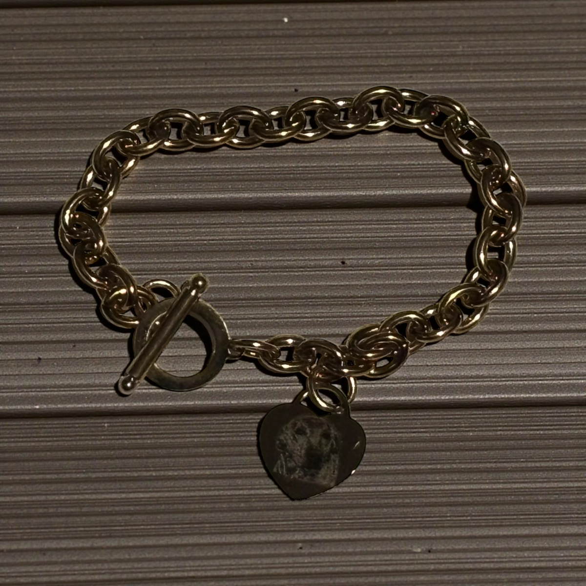 Chunky Bracelet With personalised Heart