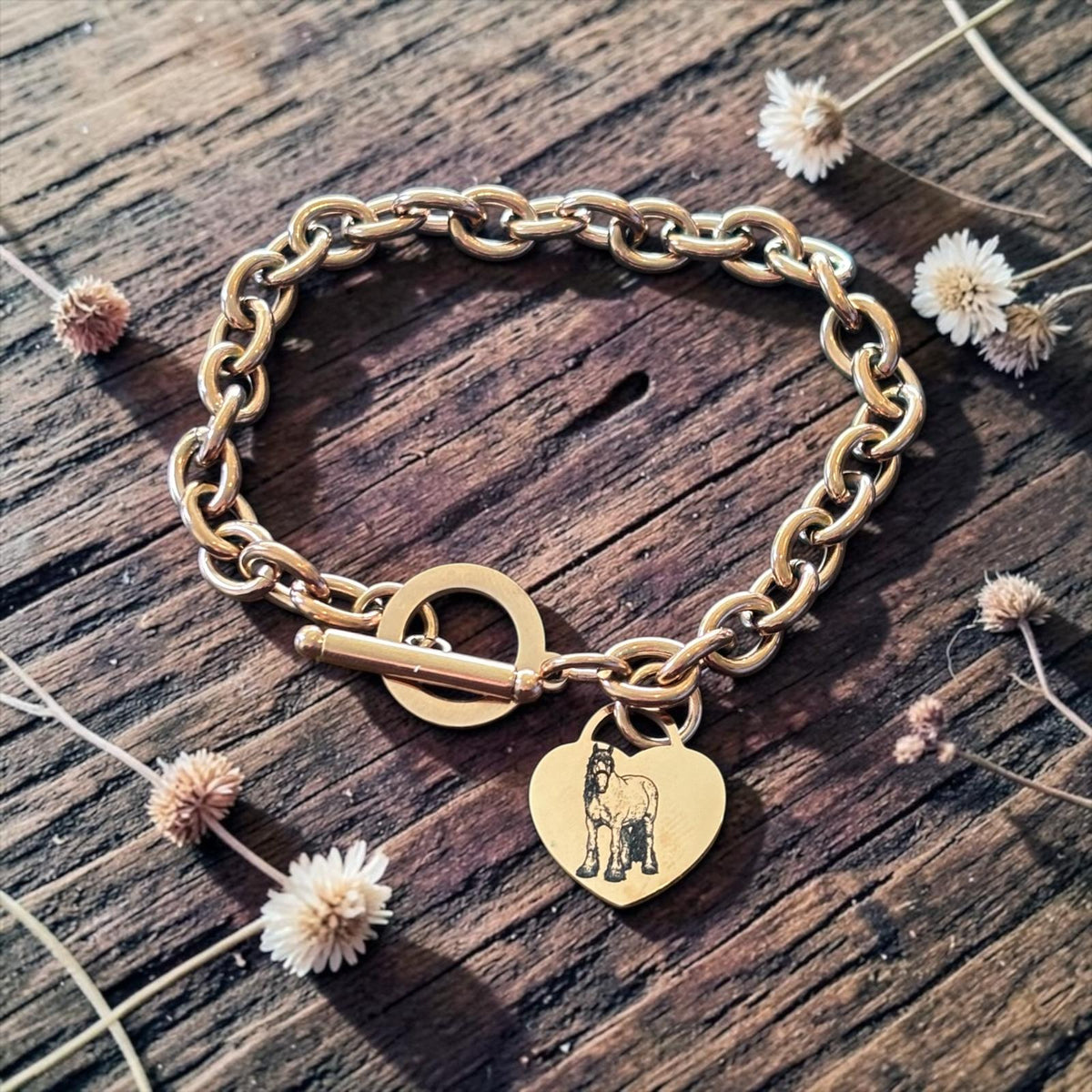 Chunky Bracelet With personalised Heart