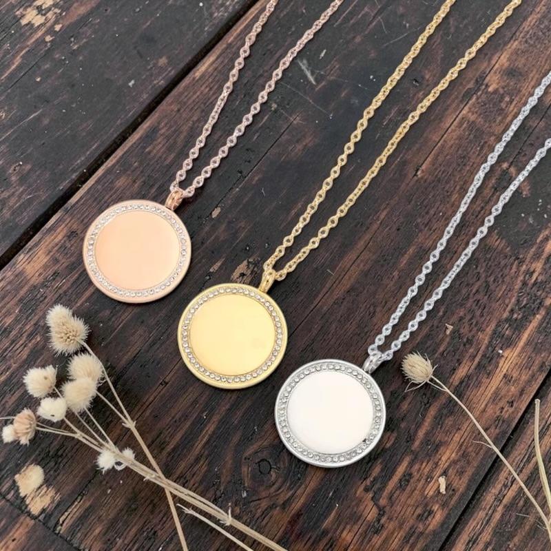 Personalised Coin Necklace With Crystals