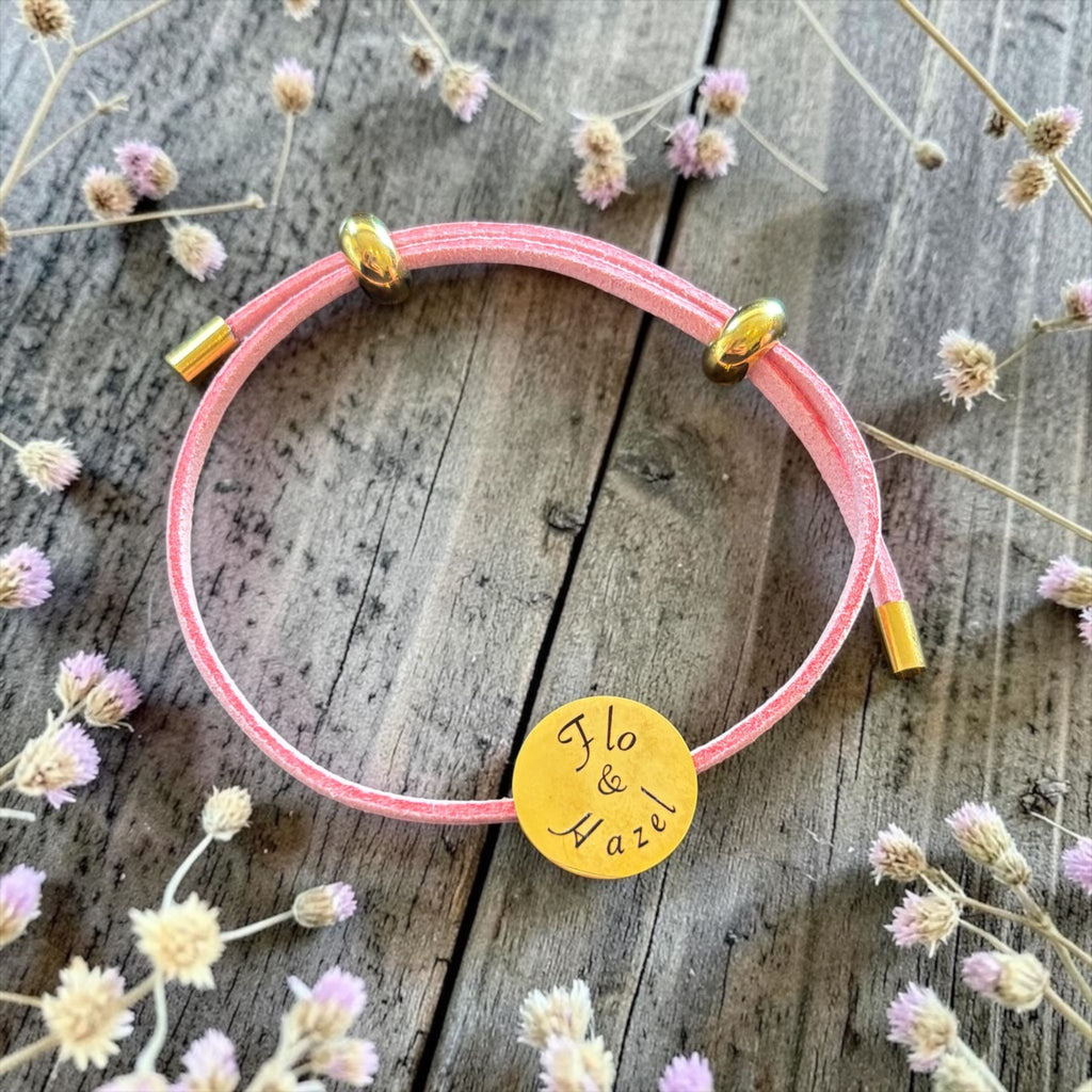 Leather bracelet with Personlised coin