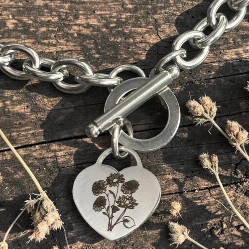 Chunky Necklace with Personalised Heart