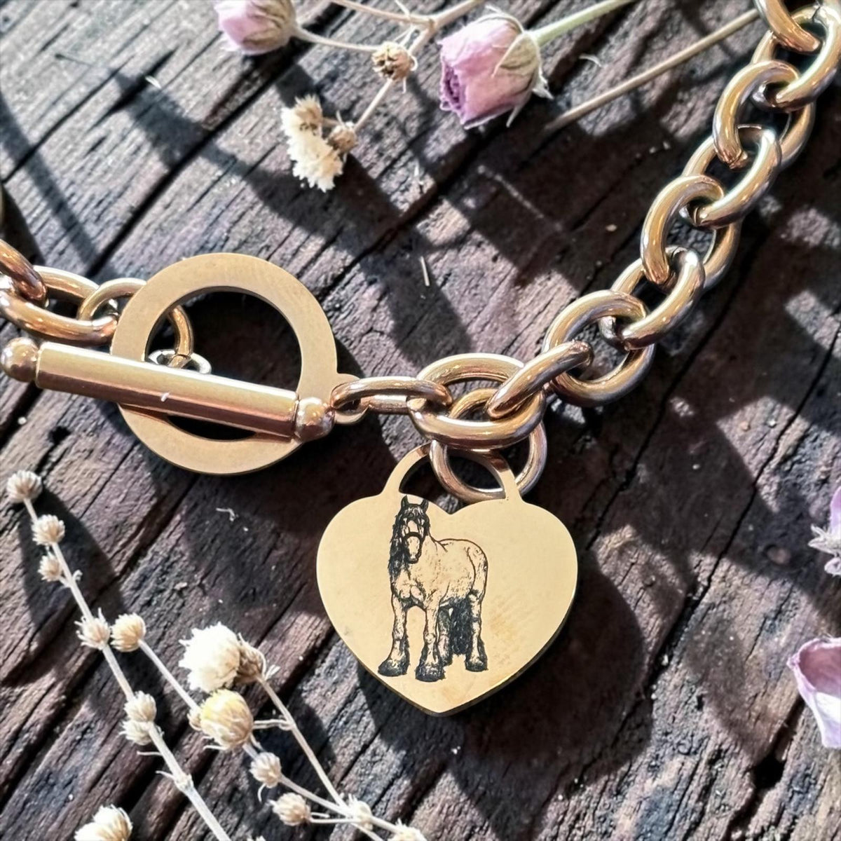 Chunky Bracelet With personalised Heart