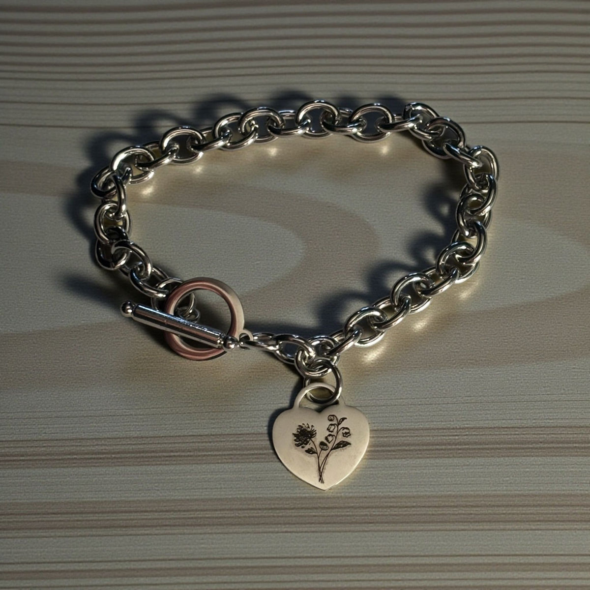 Chunky Bracelet With personalised Heart