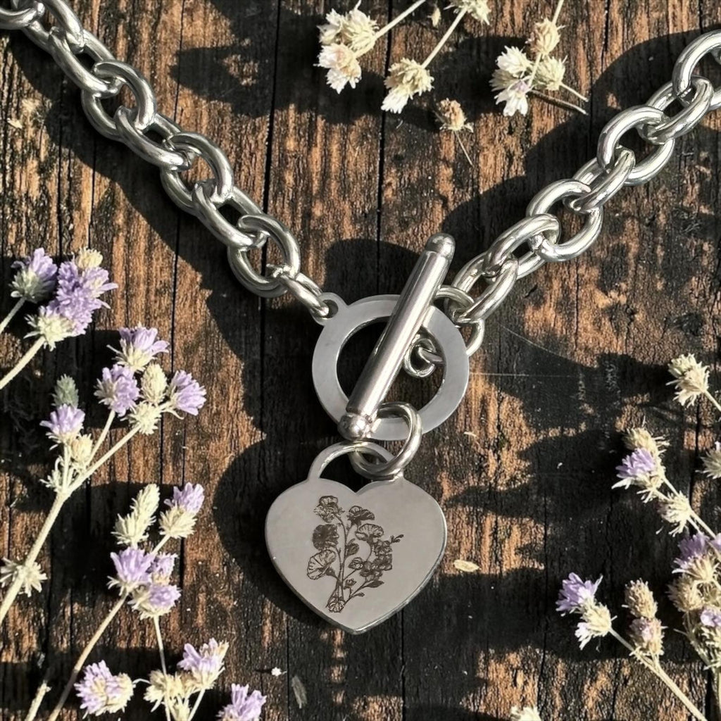 Chunky Necklace with Personalised Heart