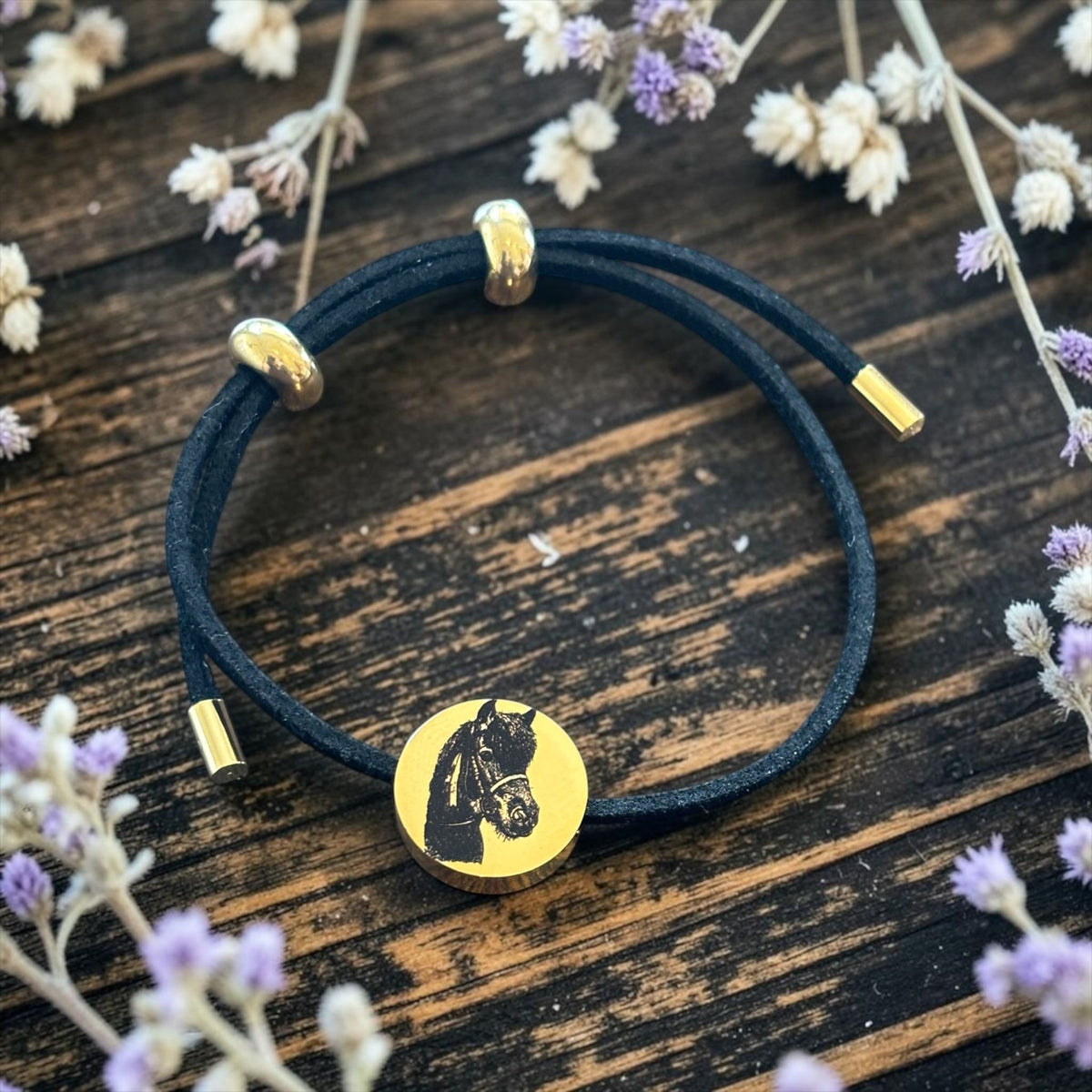 Leather bracelet with Personlised coin