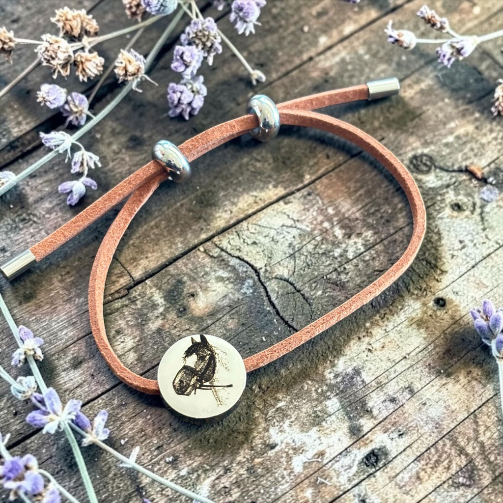 Leather bracelet with Personlised coin