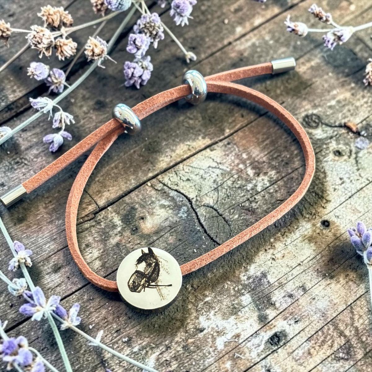 Leather bracelet with Personlised coin