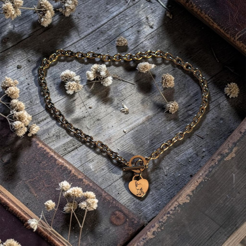 Chunky Necklace with Personalised Heart