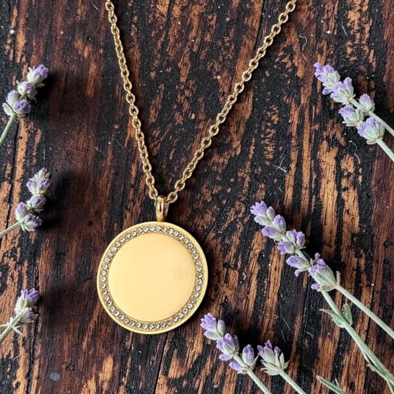 Personalised Coin Necklace With Crystals