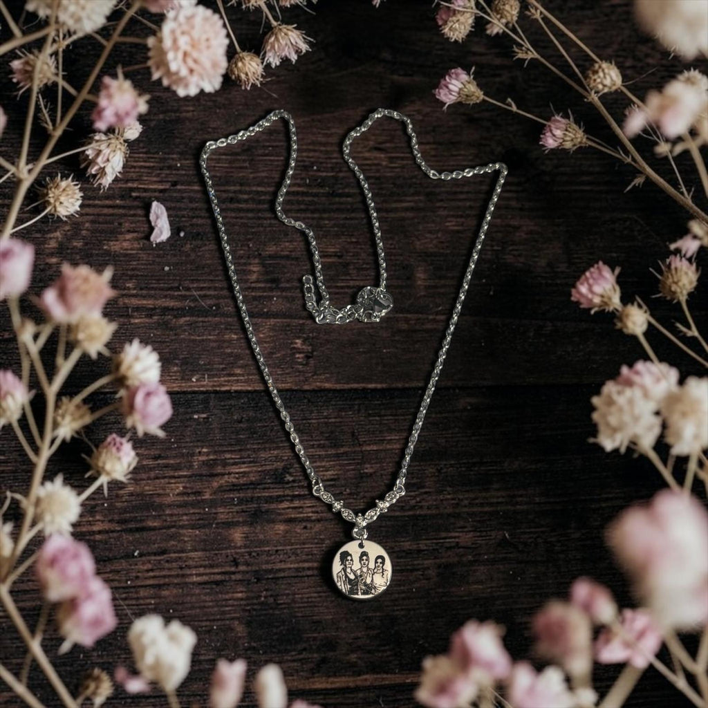 Personalised Coin Necklace With Crystal Detail