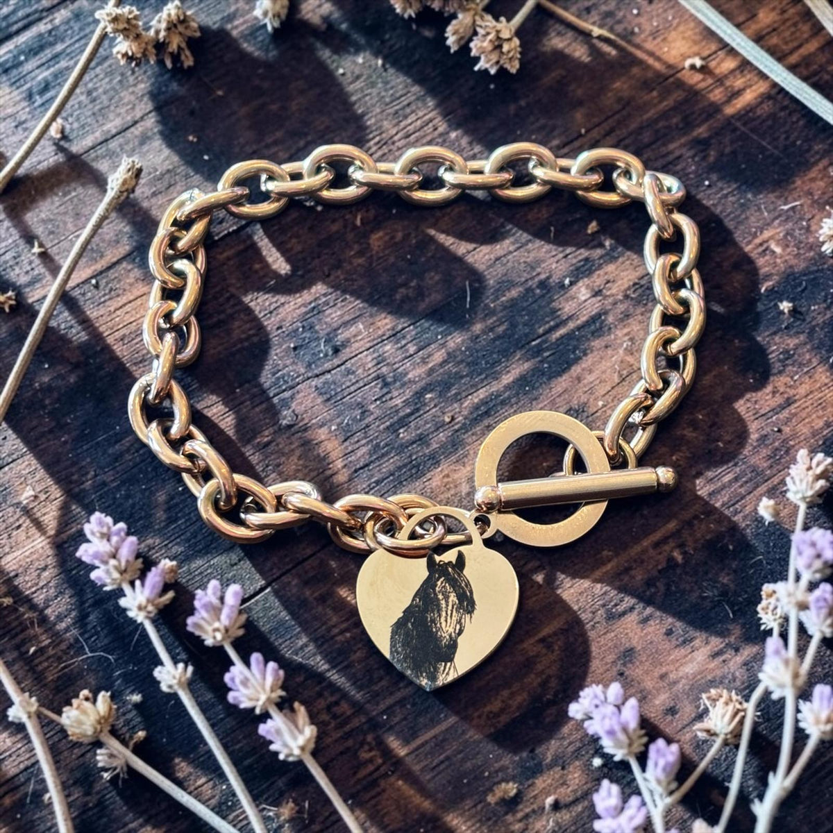 Chunky Bracelet With personalised Heart