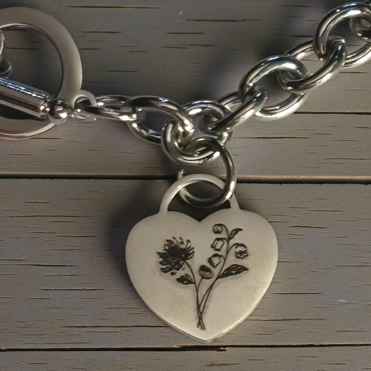 Chunky Bracelet With personalised Heart