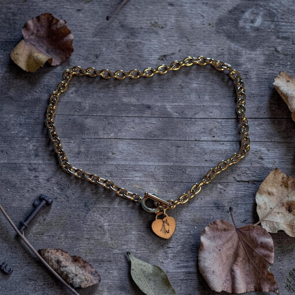 Chunky Necklace with Personalised Heart