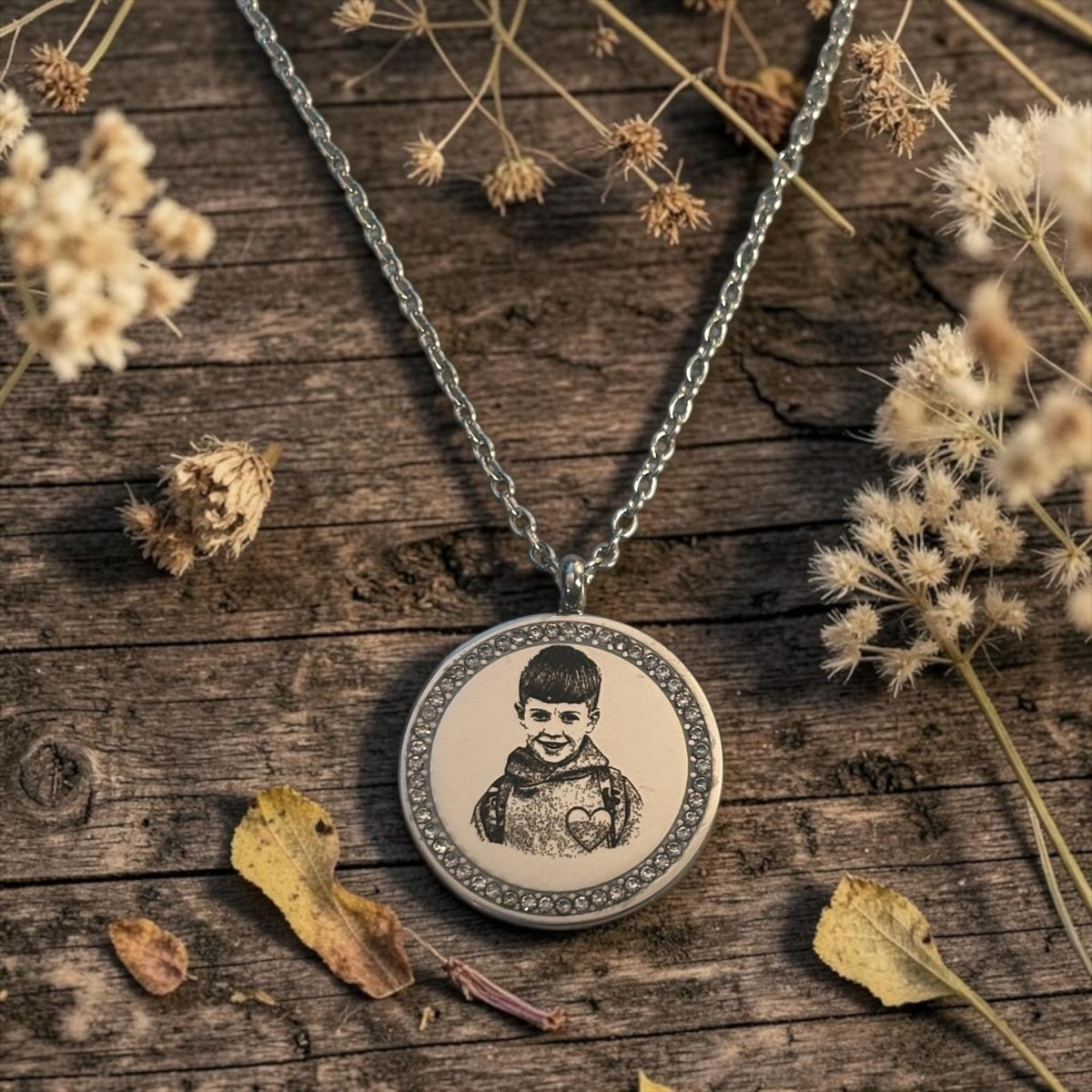 Personalised Coin Necklace With Crystals
