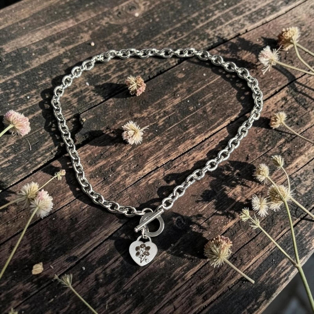 Chunky Necklace with Personalised Heart