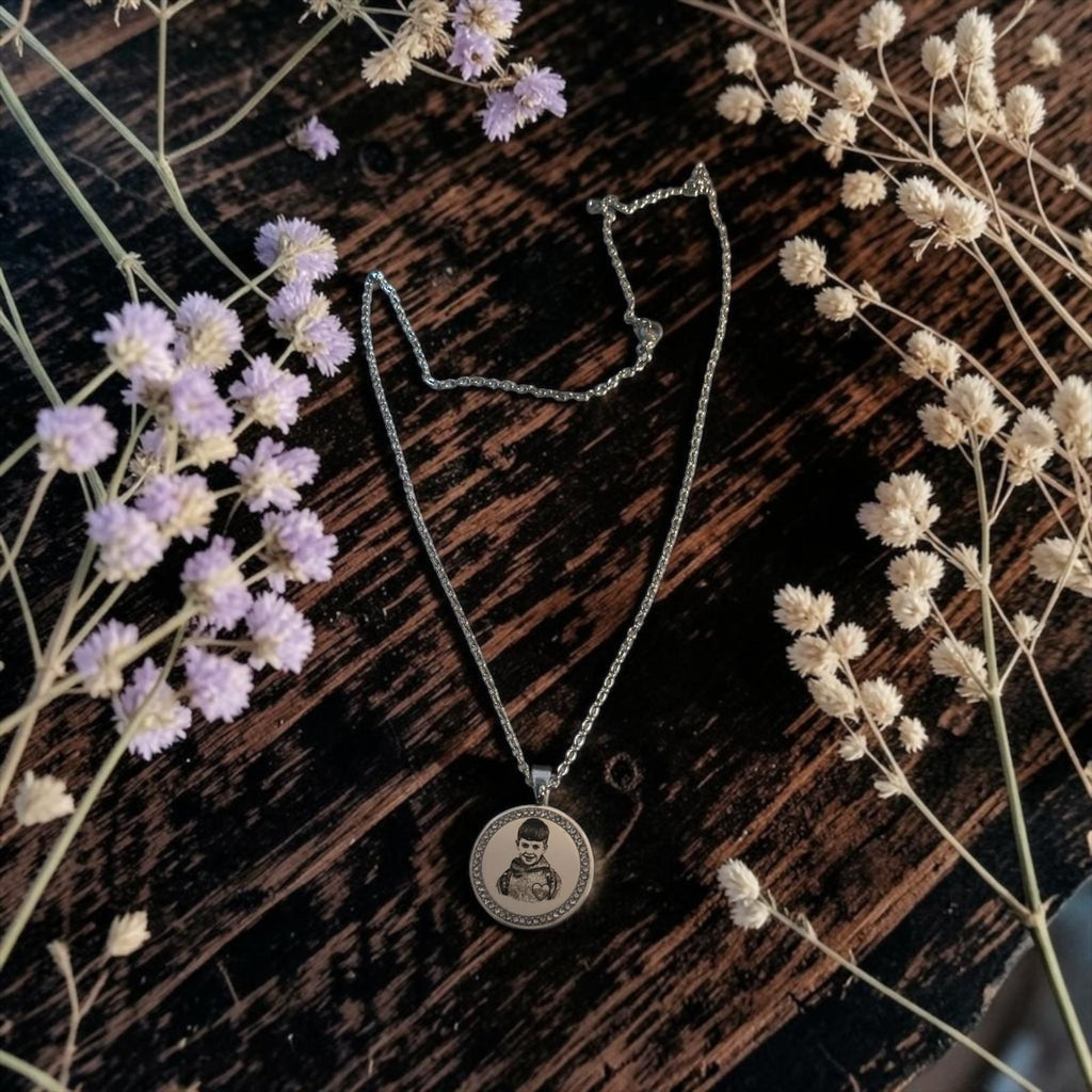 Personalised Coin Necklace With Crystals